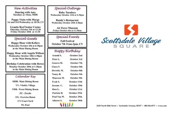 Activity Calendar of Scottsdale Village Square, Assisted Living, Nursing Home, Independent Living, CCRC, Scottsdale, AZ 6