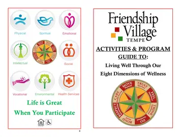 Activity Calendar of Friendship Village Tempe, Assisted Living, Nursing Home, Independent Living, CCRC, Tempe, AZ 1