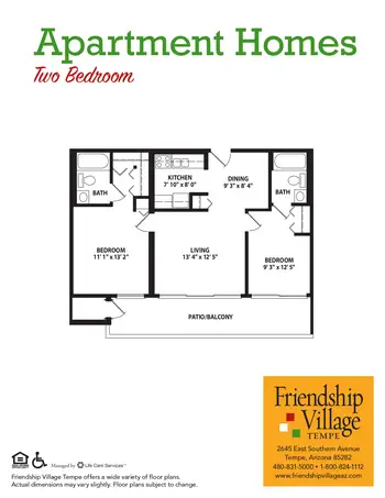 Floorplan of Friendship Village Tempe, Assisted Living, Nursing Home, Independent Living, CCRC, Tempe, AZ 5
