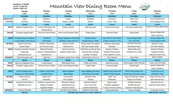 Dining menu of Hillcrest, Assisted Living, Nursing Home, Independent Living, CCRC, La Verne, CA 7