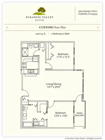 Floorplan of Paradise Valley, Assisted Living, Nursing Home, Independent Living, CCRC, Fairfield, CA 1