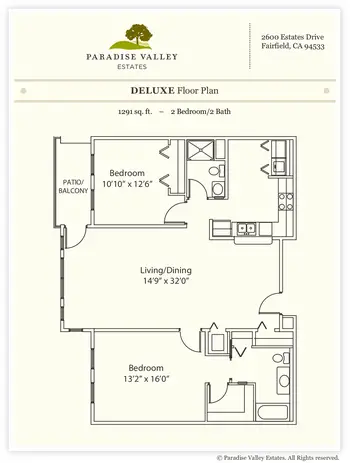 Floorplan of Paradise Valley, Assisted Living, Nursing Home, Independent Living, CCRC, Fairfield, CA 2