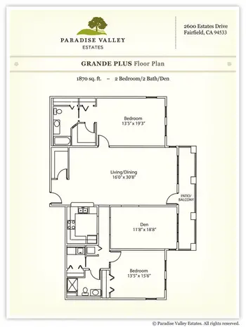 Floorplan of Paradise Valley, Assisted Living, Nursing Home, Independent Living, CCRC, Fairfield, CA 6