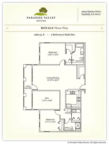 Floorplan of Paradise Valley, Assisted Living, Nursing Home, Independent Living, CCRC, Fairfield, CA 9