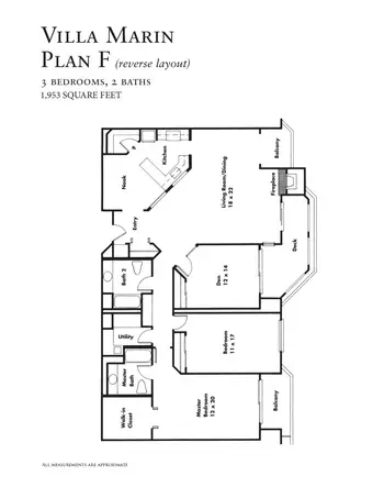 Floorplan of Villa Marin, Assisted Living, Nursing Home, Independent Living, CCRC, San Rafael, CA 7