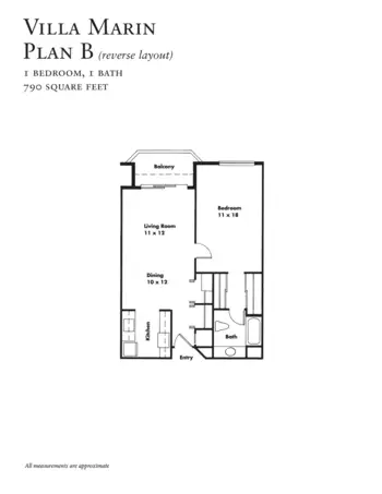 Floorplan of Villa Marin, Assisted Living, Nursing Home, Independent Living, CCRC, San Rafael, CA 8