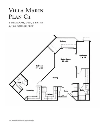 Floorplan of Villa Marin, Assisted Living, Nursing Home, Independent Living, CCRC, San Rafael, CA 12