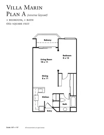 Floorplan of Villa Marin, Assisted Living, Nursing Home, Independent Living, CCRC, San Rafael, CA 15