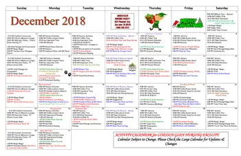 Activity Calendar of Lincoln Glen Manor, Assisted Living, Nursing Home, Independent Living, CCRC, San Jose, CA 6