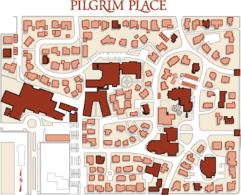 Campus Map of Pilgrim Place, Assisted Living, Nursing Home, Independent Living, CCRC, Claremont, CA 1