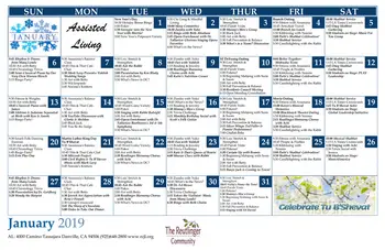 Activity Calendar of The Reutlinger, Assisted Living, Nursing Home, Independent Living, CCRC, Danville, CA 2