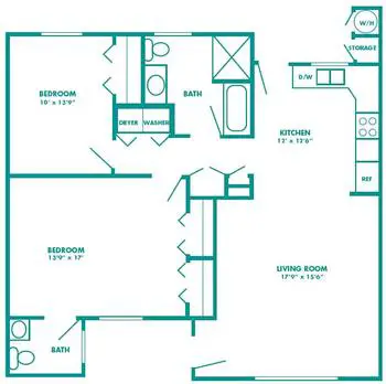 Floorplan of Palm Village, Assisted Living, Nursing Home, Independent Living, CCRC, Reedley, CA 9