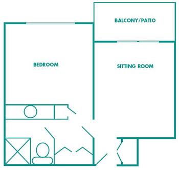Floorplan of Palm Village, Assisted Living, Nursing Home, Independent Living, CCRC, Reedley, CA 5