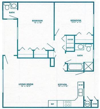 Floorplan of Palm Village, Assisted Living, Nursing Home, Independent Living, CCRC, Reedley, CA 20