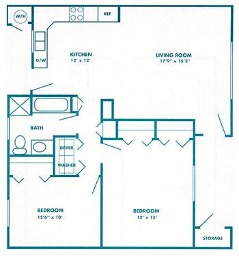 Floorplan of Palm Village, Assisted Living, Nursing Home, Independent Living, CCRC, Reedley, CA 13