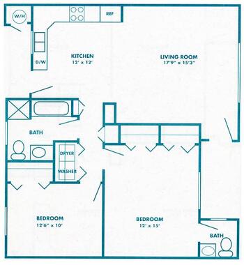 Floorplan of Palm Village, Assisted Living, Nursing Home, Independent Living, CCRC, Reedley, CA 15