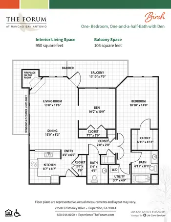 Floorplan of The Forum At Rancho San Antonio, Assisted Living, Nursing Home, Independent Living, CCRC, Cupertino, CA 5