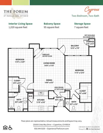 Floorplan of The Forum At Rancho San Antonio, Assisted Living, Nursing Home, Independent Living, CCRC, Cupertino, CA 7