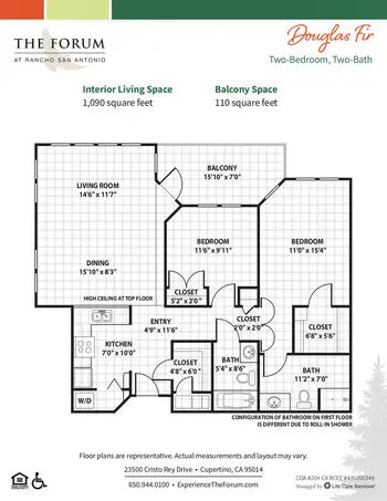 Floorplan of The Forum At Rancho San Antonio, Assisted Living, Nursing Home, Independent Living, CCRC, Cupertino, CA 9