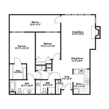 Floorplan of The Forum At Rancho San Antonio, Assisted Living, Nursing Home, Independent Living, CCRC, Cupertino, CA 12
