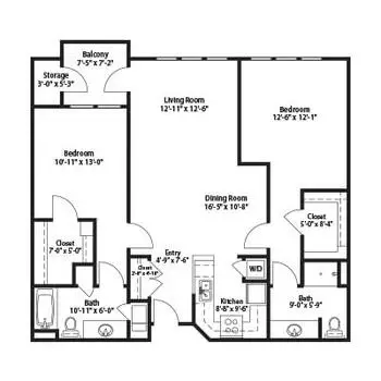 Floorplan of The Forum At Rancho San Antonio, Assisted Living, Nursing Home, Independent Living, CCRC, Cupertino, CA 14