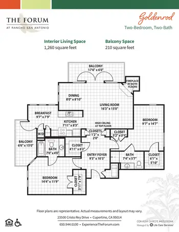 Floorplan of The Forum At Rancho San Antonio, Assisted Living, Nursing Home, Independent Living, CCRC, Cupertino, CA 15