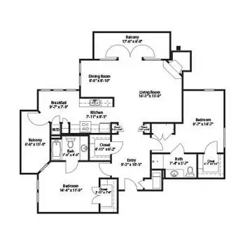 Floorplan of The Forum At Rancho San Antonio, Assisted Living, Nursing Home, Independent Living, CCRC, Cupertino, CA 16
