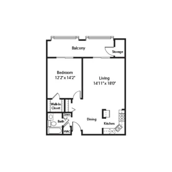 Floorplan of Casa de las Campanas, Assisted Living, Nursing Home, Independent Living, CCRC, San Diego, CA 1