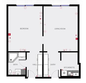 Floorplan of Hollenbeck Palms, Assisted Living, Nursing Home, Independent Living, CCRC, Los Angeles, CA 17