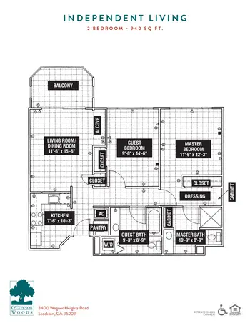 Floorplan of O’Connor Woods, Assisted Living, Nursing Home, Independent Living, CCRC, Stockton, CA 6