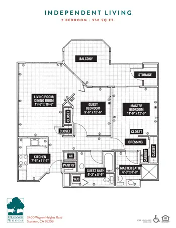 Floorplan of O’Connor Woods, Assisted Living, Nursing Home, Independent Living, CCRC, Stockton, CA 7