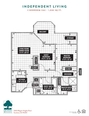 Floorplan of O’Connor Woods, Assisted Living, Nursing Home, Independent Living, CCRC, Stockton, CA 8