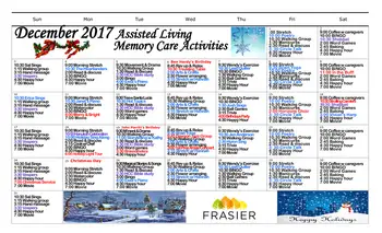 Activity Calendar of Frasier Meadows, Assisted Living, Nursing Home, Independent Living, CCRC, Boulder, CO 2