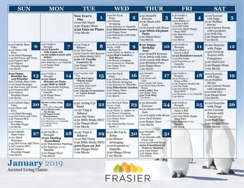 Activity Calendar of Frasier Meadows, Assisted Living, Nursing Home, Independent Living, CCRC, Boulder, CO 7