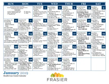 Activity Calendar of Frasier Meadows, Assisted Living, Nursing Home, Independent Living, CCRC, Boulder, CO 8