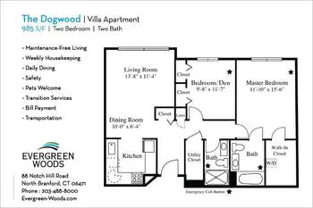 Floorplan of Evergreen Woods, Assisted Living, Nursing Home, Independent Living, CCRC, North Branford, CT 11