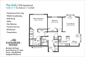Floorplan of Evergreen Woods, Assisted Living, Nursing Home, Independent Living, CCRC, North Branford, CT 17