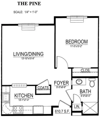 Floorplan of PierceCare, Assisted Living, Nursing Home, Independent Living, CCRC, Brooklyn, CT 1
