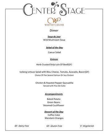 Dining menu of Whitney Center, Assisted Living, Nursing Home, Independent Living, CCRC, Hamden, CT 2