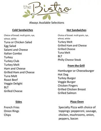 Dining menu of Whitney Center, Assisted Living, Nursing Home, Independent Living, CCRC, Hamden, CT 3
