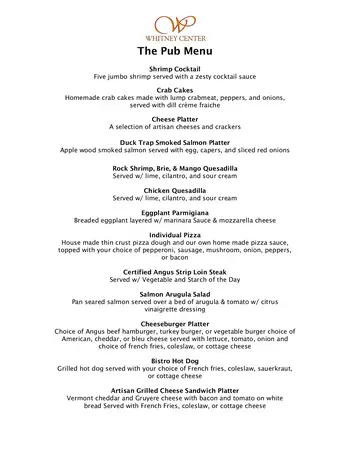Dining menu of Whitney Center, Assisted Living, Nursing Home, Independent Living, CCRC, Hamden, CT 5
