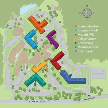 Campus Map of Elim Park, Assisted Living, Nursing Home, Independent Living, CCRC, Cheshire, CT 1
