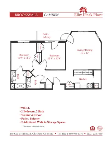 Floorplan of Elim Park, Assisted Living, Nursing Home, Independent Living, CCRC, Cheshire, CT 11