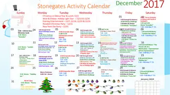 Activity Calendar of Stonegates, Assisted Living, Nursing Home, Independent Living, CCRC, Greenville, DE 1