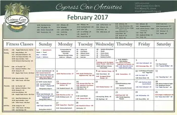 Activity Calendar of Cypress Cove Living, Assisted Living, Nursing Home, Independent Living, CCRC, Fort Myers, FL 3