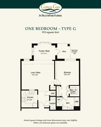 Floorplan of Cypress Cove Living, Assisted Living, Nursing Home, Independent Living, CCRC, Fort Myers, FL 7