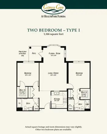 Floorplan of Cypress Cove Living, Assisted Living, Nursing Home, Independent Living, CCRC, Fort Myers, FL 15