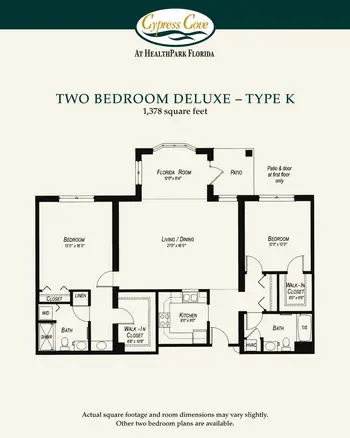Floorplan of Cypress Cove Living, Assisted Living, Nursing Home, Independent Living, CCRC, Fort Myers, FL 17