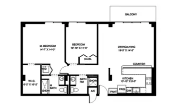 Floorplan of John Knox Village, Assisted Living, Nursing Home, Independent Living, CCRC, Pompano Beach, FL 3