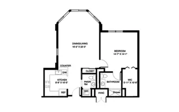 Floorplan of John Knox Village, Assisted Living, Nursing Home, Independent Living, CCRC, Pompano Beach, FL 9